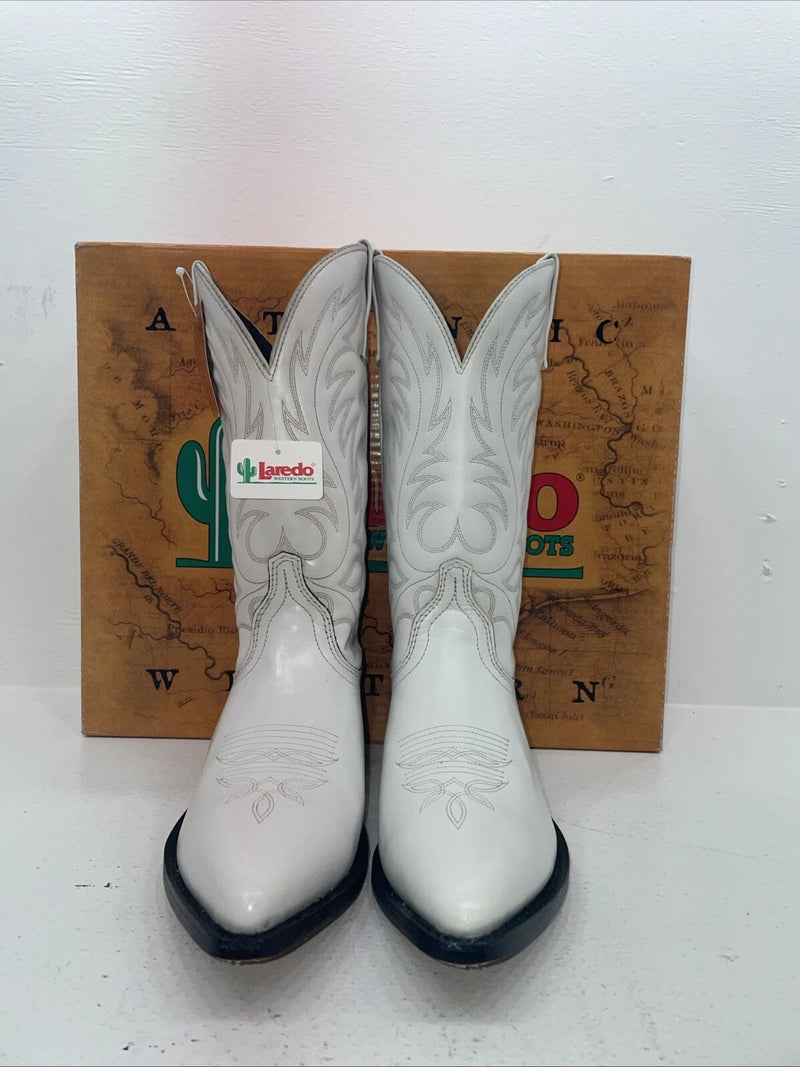 New Women’s White Laredo Cowboy Boots. 5743 8.5 8 1/2 M. 16-102