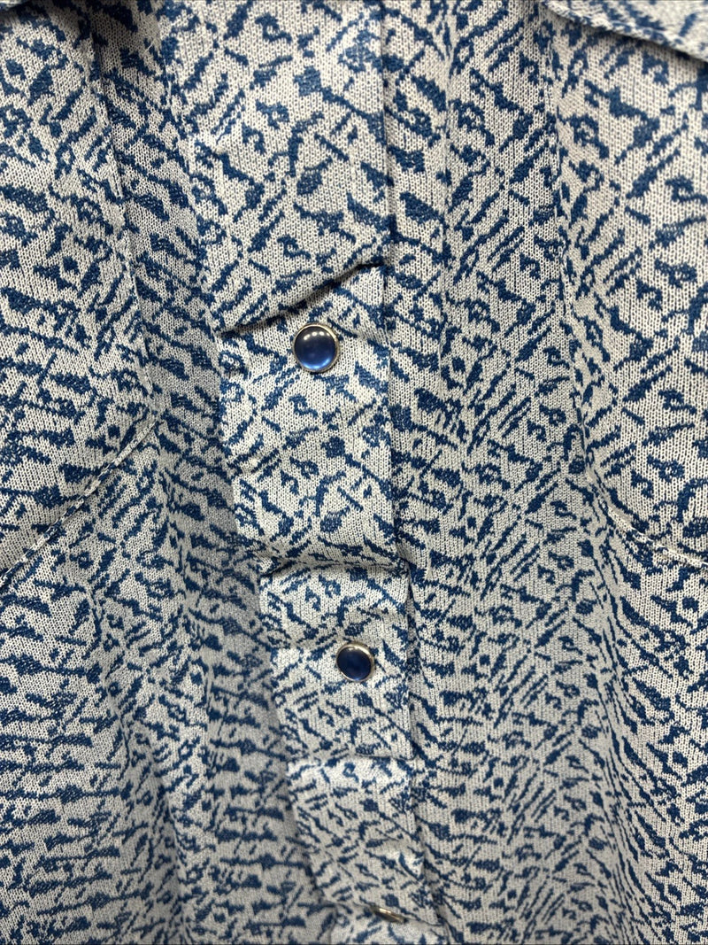New Men’s Miller Blue Deigned Long Sleeve Pearl Snap 15.5 Medium II-103