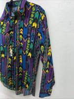 New Men’s Multicolor Wrangler Button Up Long Sleeve Shirt. 16.5x35 L P-66