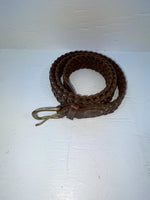 New Brown Genuine Leather Braided 34” Belt Z-129