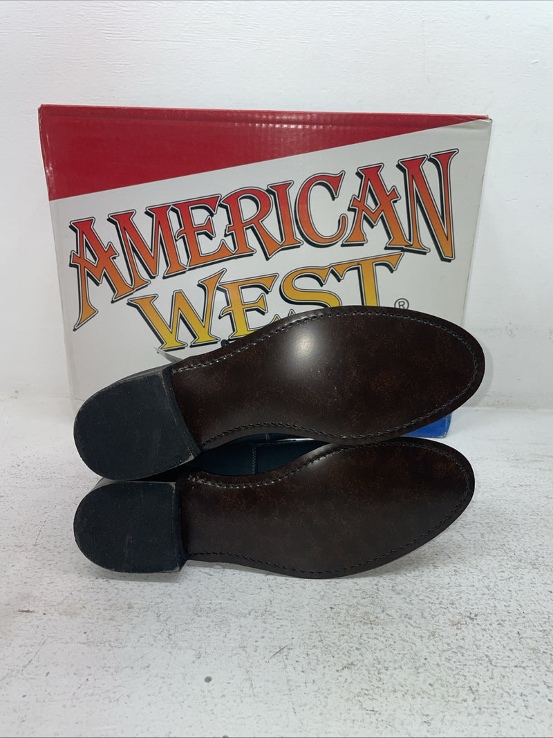 New Men’s Gray Lace Up American West Cowboy Boots. 6999 8 E W. 1-30