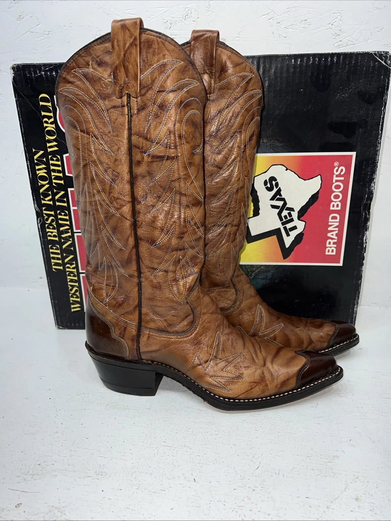 New Women’s Brown Texas Brand Cowboy Boots. M 81 6.5 6 1/2 B. 19-130