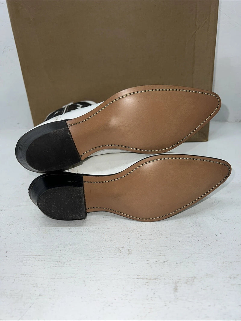 New Women’s White And Black Capezio Cowboy Boots. L777 6 M. 19-26