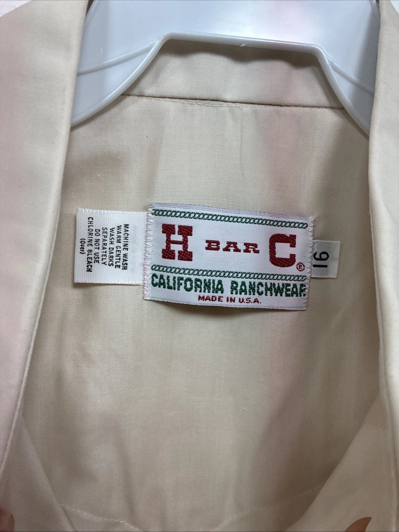 New Men’s H Bar C Tan Short Sleeve Pearl Snap Large J-80