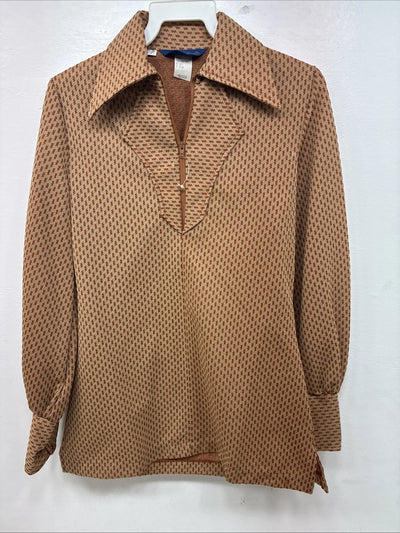 New Women’s Panhandle Slim Brown Half Zip Long Sleeve Size 10 TT-56