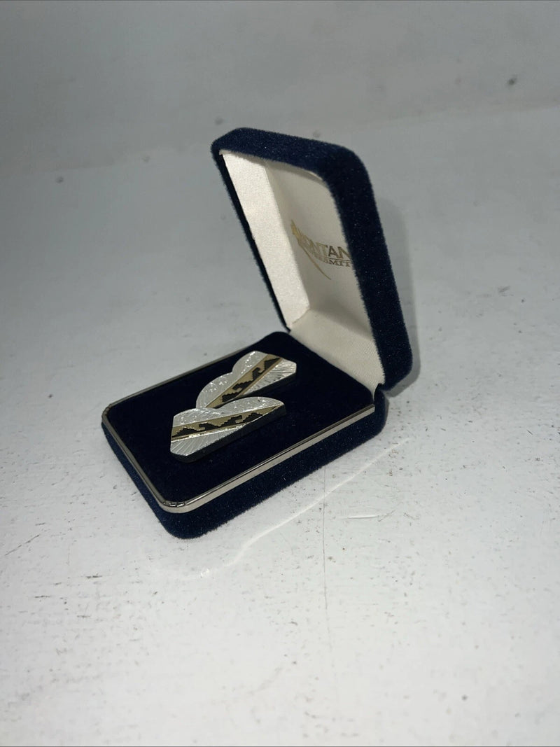 New Women’s Montana Silversmiths Gold Silver Black Collar Tips. CT4 A-37
