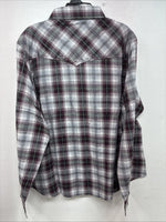 New Women’s Cumberland Purple Plaid Long Sleeve Pearl Snap 2XL GG-32