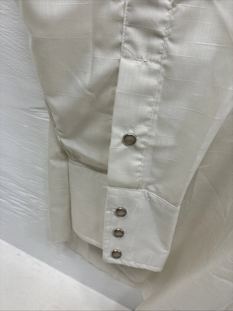 New Men’s Panhandle Off White Long Sleeve Pearl Snap XL J-34