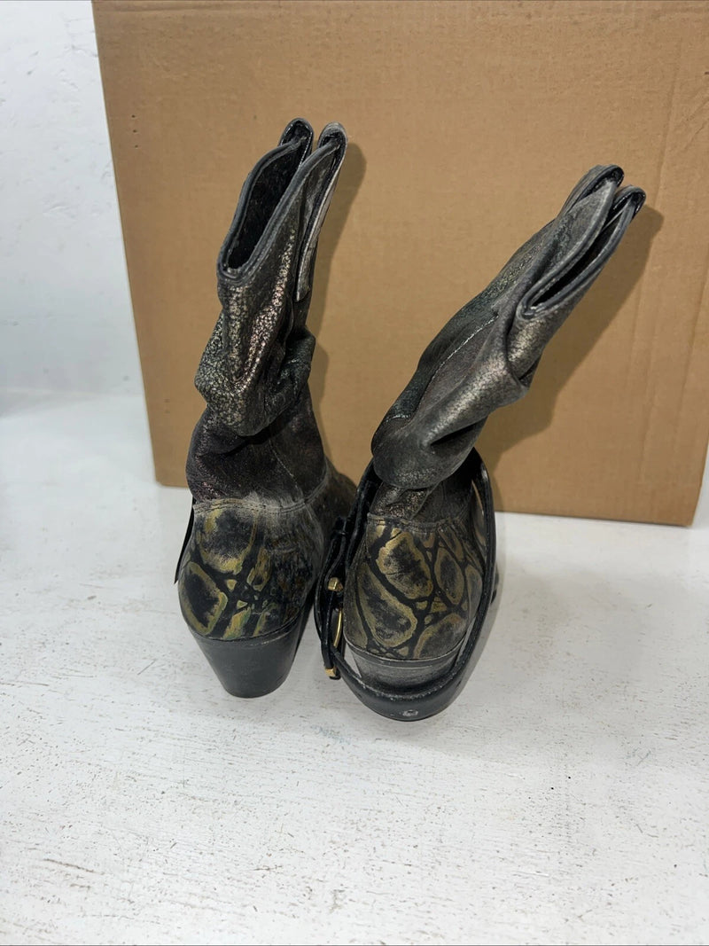 New Women’s Metallic Short Kenny Rodger’s Cowboy Boots.  6.5 6 1/2 M. 19-105