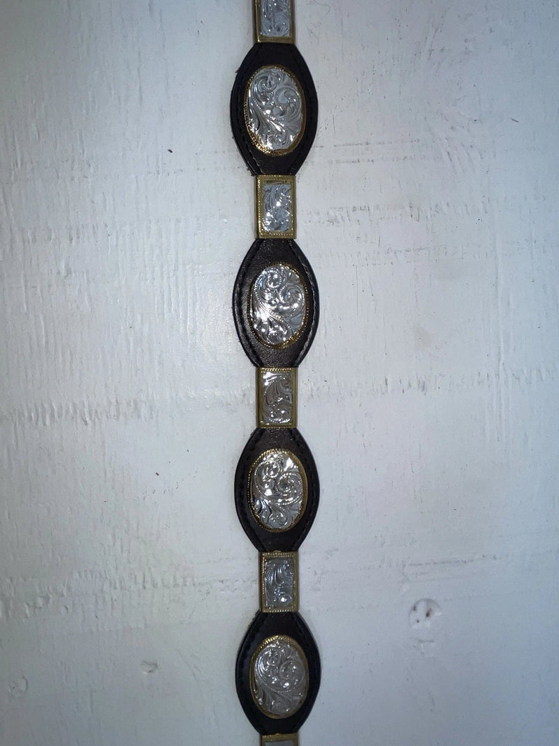New Black Genuine Leather Double S Silver Pendent 28” Belt #3508501 JJ-49