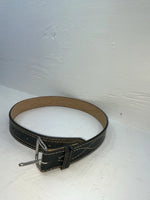New Black Genuine Leather Stitched 32” Belt #2021 JJ-13