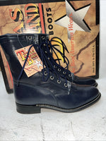 New Women’s Navy Lace Up Texas Brand Cowboy Boots. 4445 7 M. 18-100