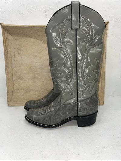 New Women’s Gray Texas Brand Cowboy Boots. L29 5.5 5 1/2 M. 20-60