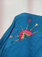 New Women’s Wrangler Blue Designed Long Sleeve Pearl Snap XL II-19