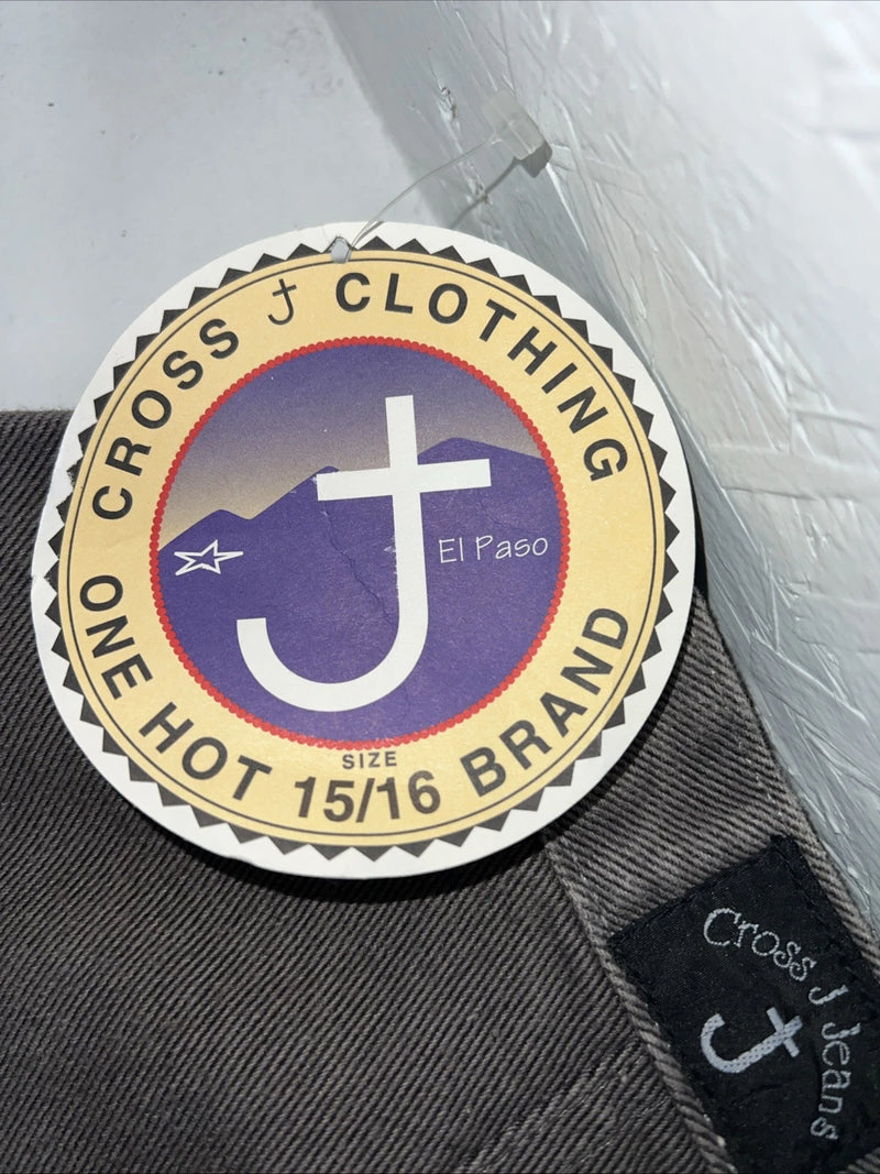 New Women’s Grey Cross J Denim Jean No Back Pockets. 15/16x34 K-15