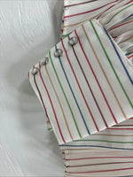 New Women’s Rock mount White Stripe Long Sleeve Pearl Snap Small AA-52
