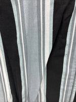 New Men’s San Angelo Gray Black Stripe Short Sleeve Button Up Medium CC-16