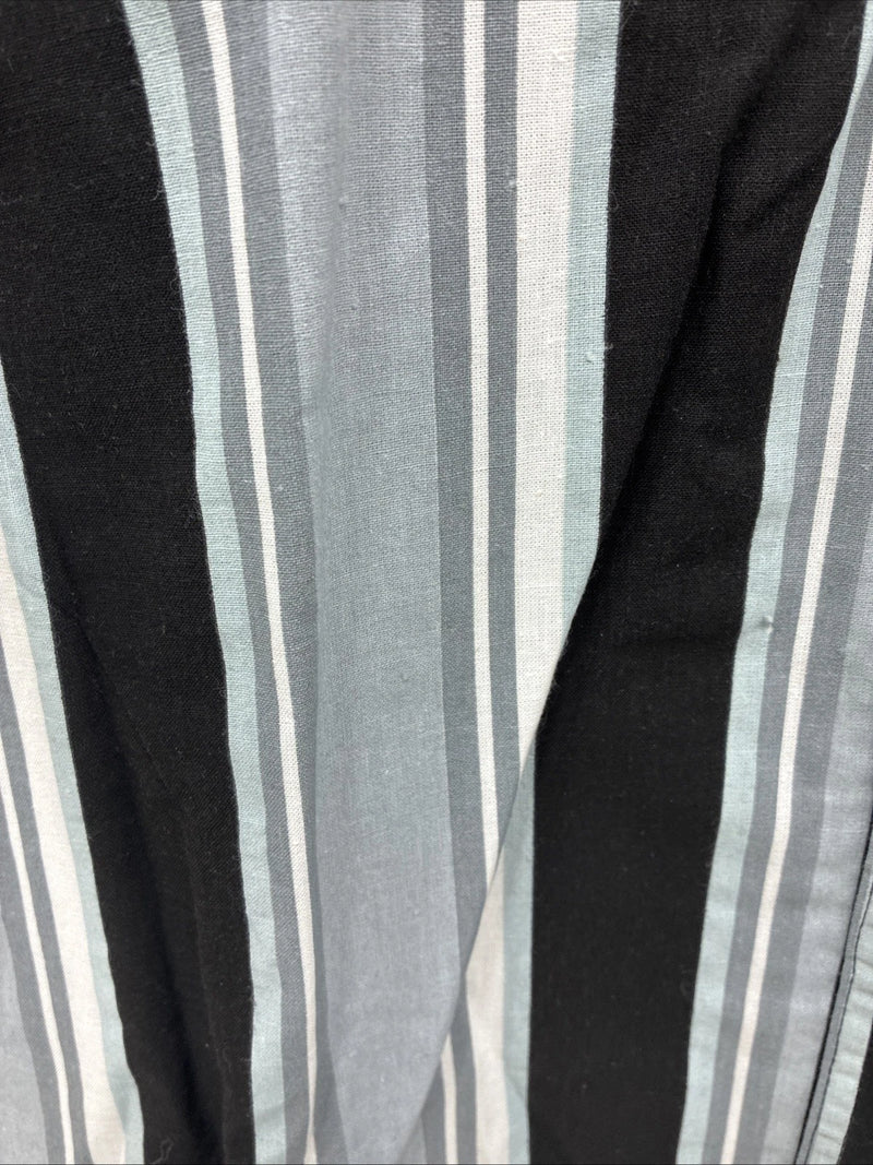 New Men’s San Angelo Gray Black Stripe Short Sleeve Button Up Medium CC-16