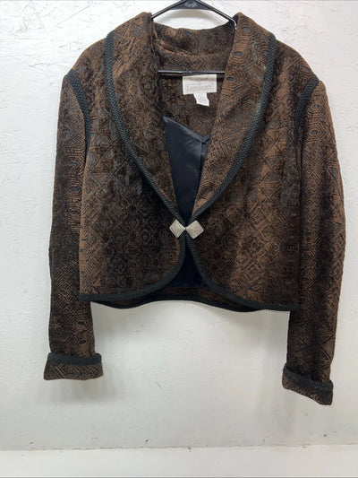 New Women’s Longhorn Brown Western Short Jacket L #5464 3C-48