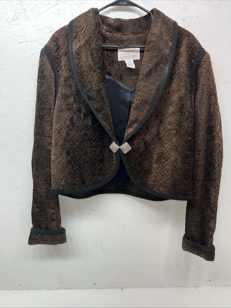 New Women’s Longhorn Brown Western Short Jacket L #5464 3C-48