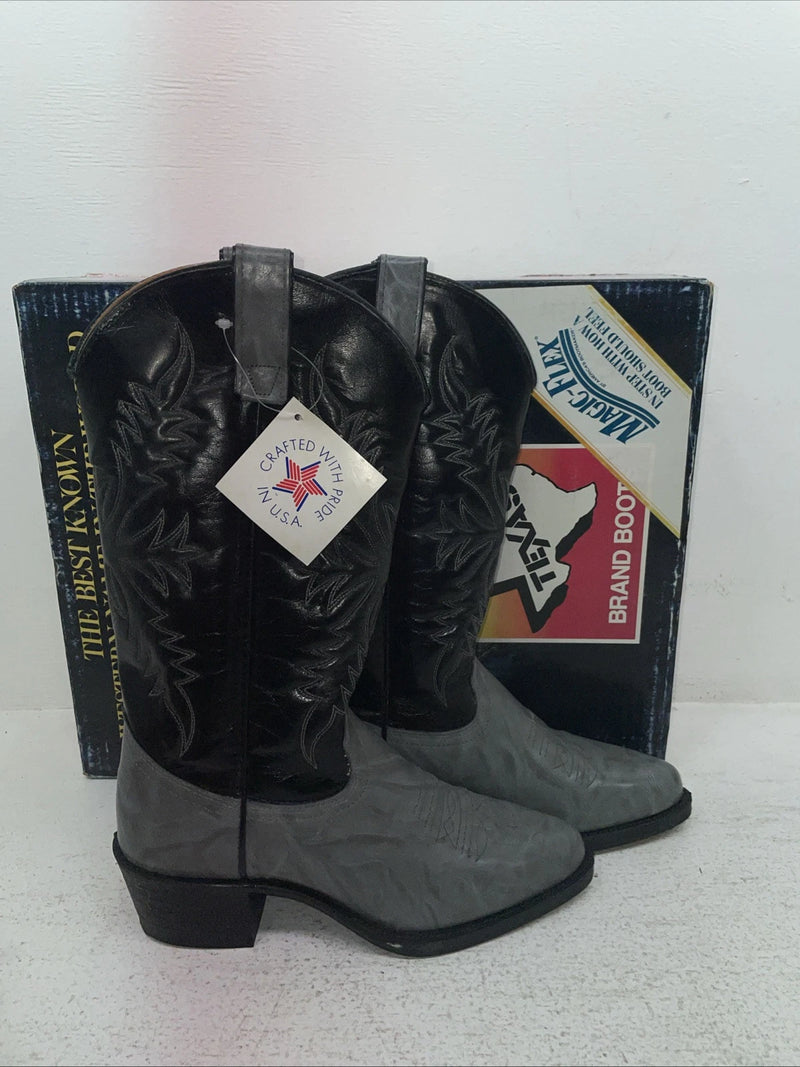 New Men’s Gray Texas Brand Cowboy Boots. 1202 6.5 6 1/2 E E. 1-39