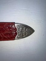 New Red Genuine Leather Wrangler Tooled 28” Belt #6820 JJ-142 