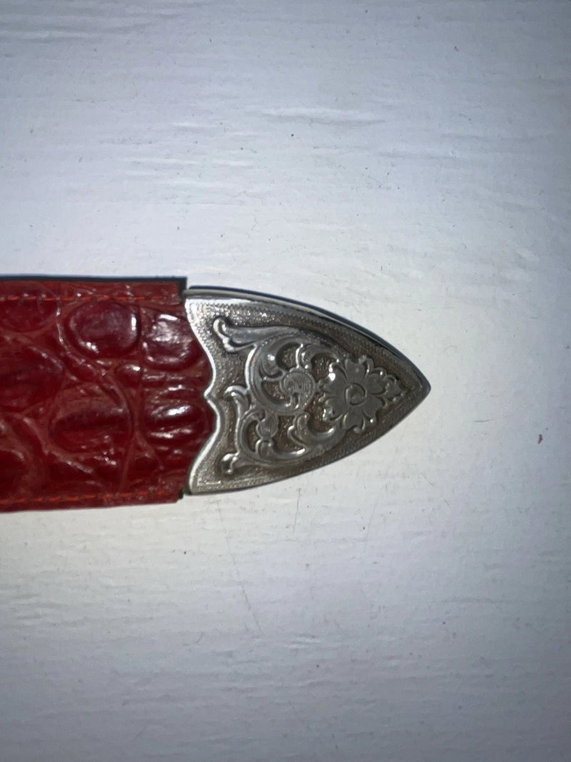New Red Genuine Leather Wrangler Tooled 28” Belt #6820 JJ-142 