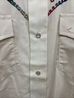 New Men’s Champion Western Tan Design Long Sleeve Pearl Snap Medium J-77