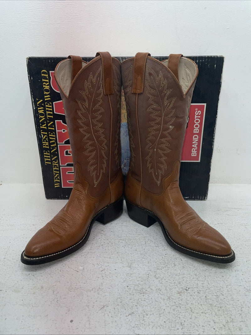 New Men’s Brown Texas Brand Cowboy Boots. 5214 7.5 7 1/2 D. 3-155