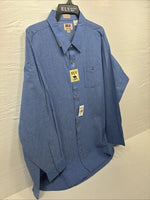 New Men’s ELY cattleman Blue Long Sleeve Button Up 20.5 X 36 4XL F-55