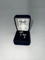 New Women’s Montana Silversmiths Silver Ribbon Heart With Dangle. ER60903 A-46