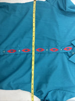 New Women’s Country Charmers Teal Long Sleeve Pearl Snap Large GG-1