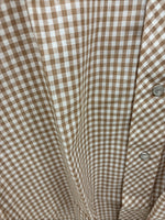 New Mems Western Shirt Brown Checkered Short Sleeve Pearl Snap Small AA-103