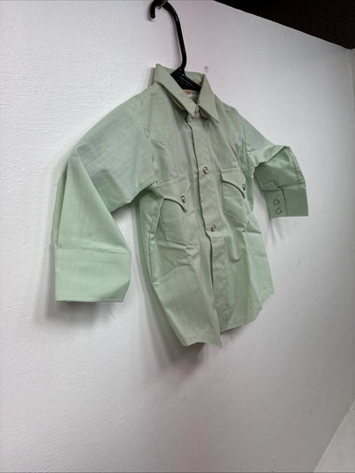 New Kids Karman Green Long Sleeve Pearl Snap Size 1 DD-147