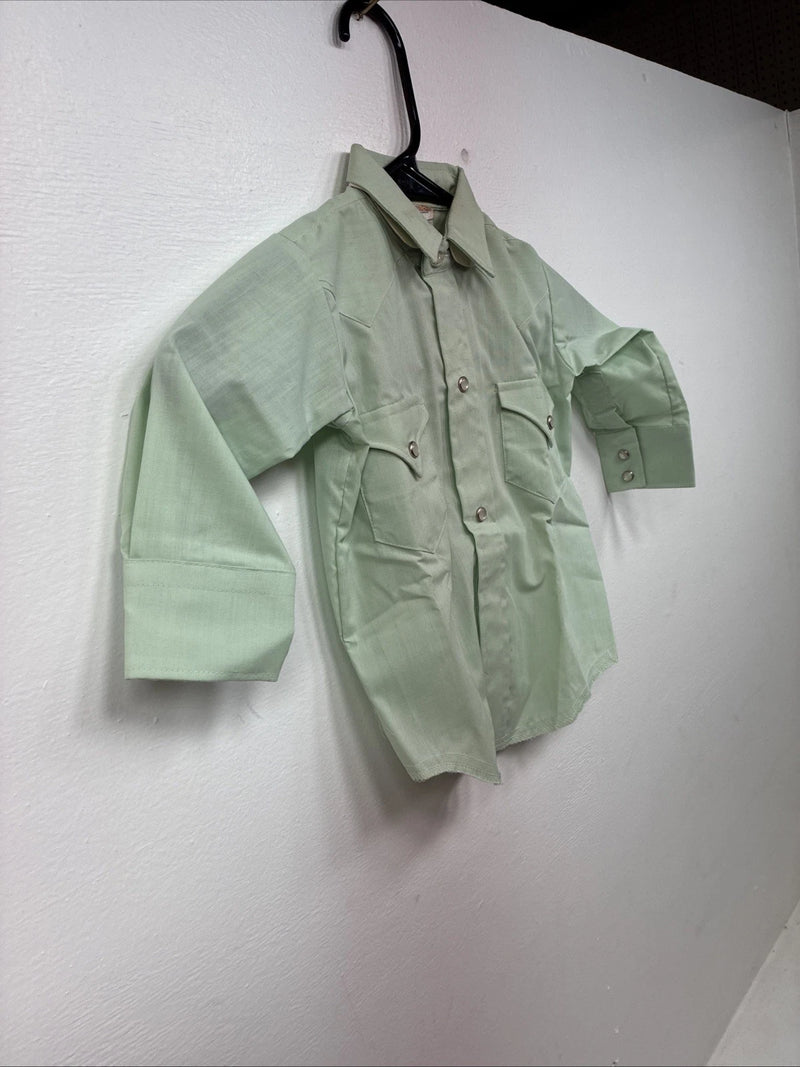 New Kids Karman Green Long Sleeve Pearl Snap Size 1 DD-147