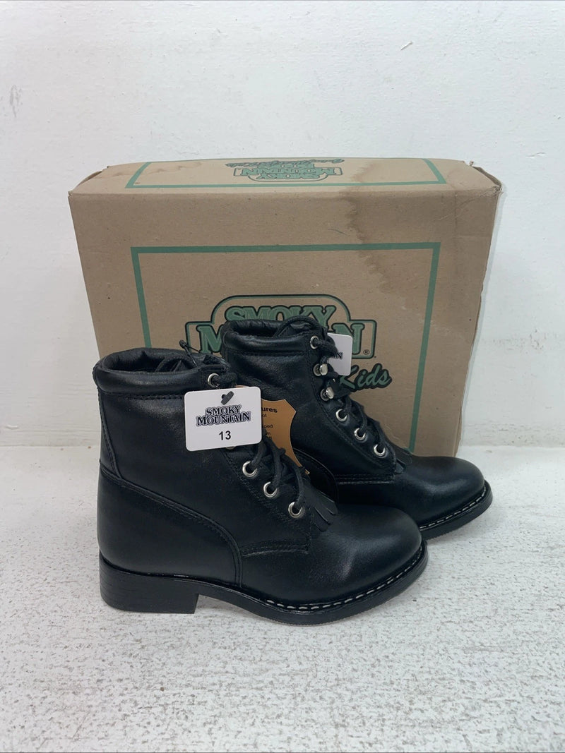 New Kids Black Lace Up Smoky Mountain Cowboy Boots. 3009 C 13 R. 23-63