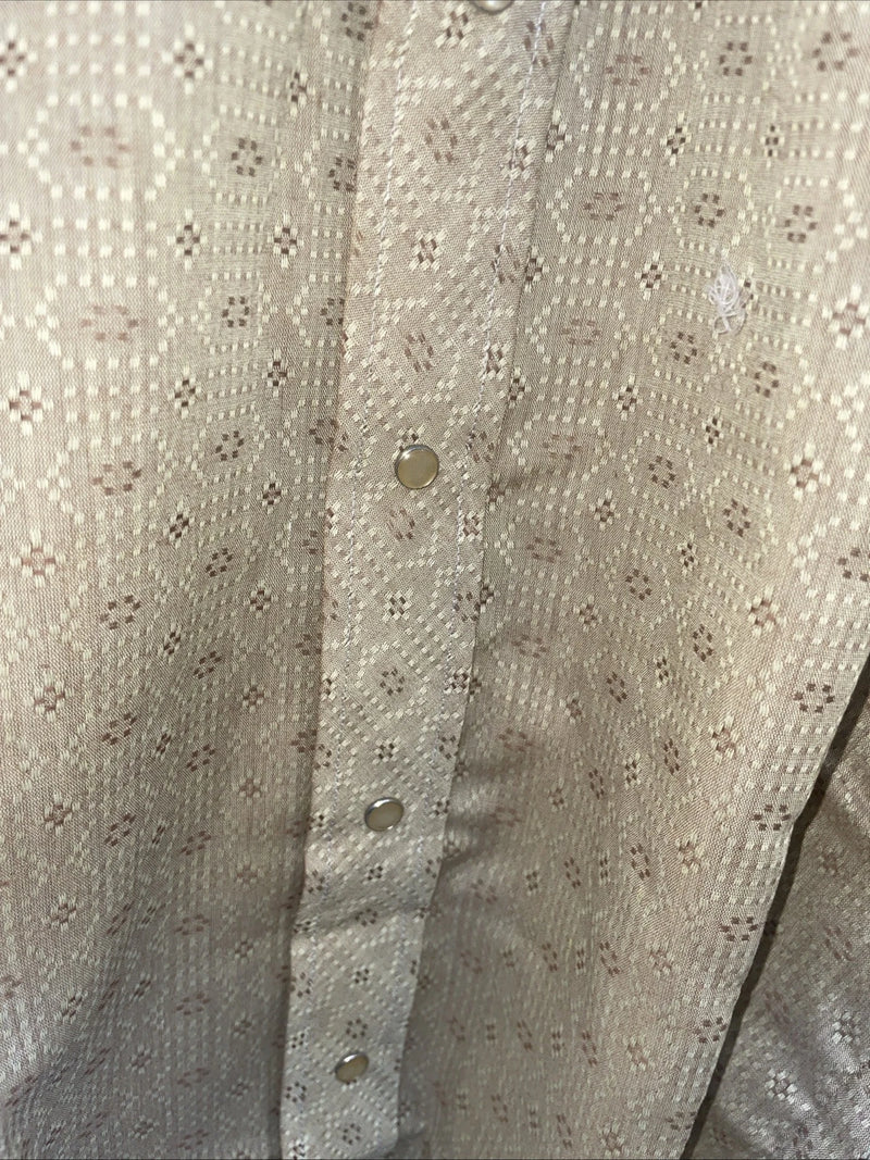 New Men’s Tem Tex Yellow Long Sleeve Pearl Snap Medium B-116