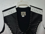 New Women’s 1849 Authentic Ranchwear Black White Western Vest XL #2929 UU-35