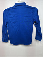 New Kids Western Express Blue Long Sleeve Pearl Snap Medium LL-23