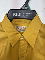 New Youths Tem Tex Yellow Long Sleeve Pearl Snap Size 18 DD-79