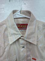 New Kids ELY Plains Tan Stripe Long Sleeve Pearl Snap Size 16 CC-115