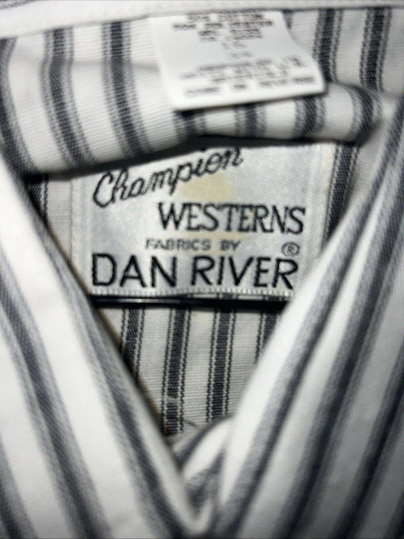 New Men’s Stripped Champion Westerns Pearl Snap Long Sleeve Shirt. 16x34 L P-26