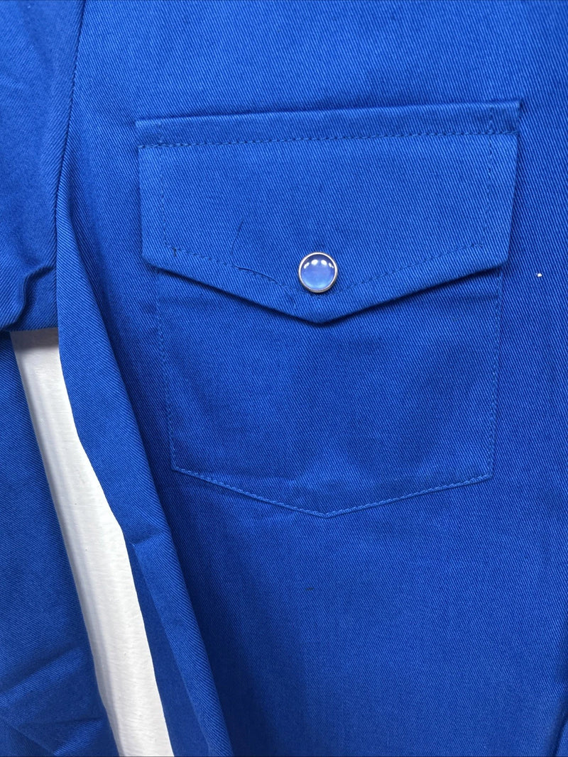 New Kids Western Express Blue Long Sleeve Pearl Snap Medium LL-23