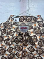 New Men’s Denver Westerns Brown Long Sleeve Pearl Snap 15.5 X 34 Medium K-83