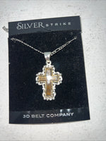 New Women’s Silver Strike Copper Cross Chain Necklace. N141 A-67