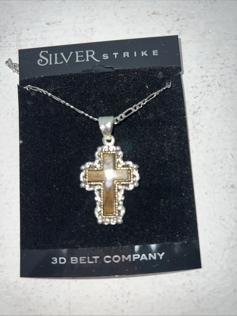 New Women’s Silver Strike Copper Cross Chain Necklace. N141 A-67