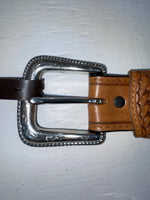 New Brown Genuine Leather Nocona Weaved And Pendent 28” Belt #2216448 NN-18