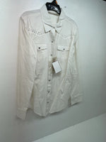 New Women’s White Cumberland Outfitters Long Sleeve Button Up Shirt M 3B-39