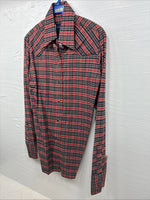 New Kids Panhandle Slim Red Plaid Long Sleeve Pearl Snap Size 10 CC-96