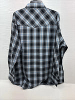 New Men’s ELY Cattleman Grey Black Long Sleeve Pearl Snap 3XL E-39